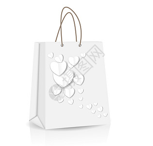 带有心脏的空购物袋 用于广告和品牌矢量制作图案图片