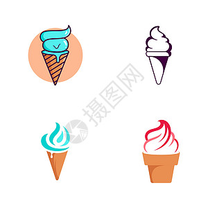 冰淇淋矢量图标设计它制作图案水果店铺食物冻结插图巧克力圣代卡通片小吃牛奶图片