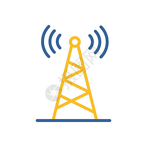 通信天线矢量平面图标 导航标志图片