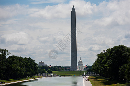 华盛顿特区与华盛顿古迹和国会大厦的天际连线图片