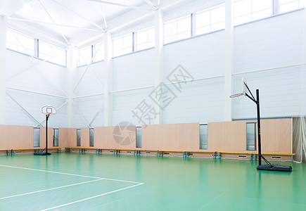 室内网球法院闲暇法庭锻炼运动白色细绳学校蓝色椅子绿色图片