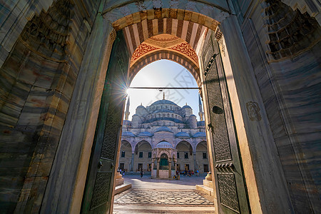 伊斯坦布尔Sultanahmet清真寺蓝色清真寺地标历史性建筑大教堂蓝色博物馆城市火鸡建筑学文化图片