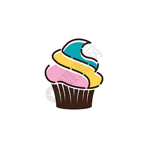 甜甜圈矢量图标设计它制作图案艺术小吃蛋糕奶油食物杯子插图巧克力早餐面包图片