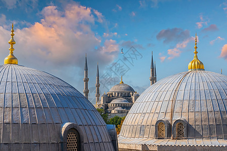 伊斯坦布尔Sultanahmet清真寺蓝色清真寺火鸡蓝色圆顶教会地标吸引力建筑历史文化历史性图片