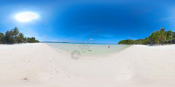 菲律宾热带沙滩和蓝海热带沙滩 360图片