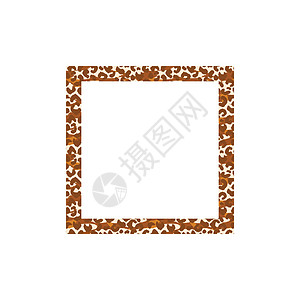 黑色和橙色框架与风格化豹皮现代装饰 曼陀罗形式的方形图案 与动物装饰品的装饰边框 时尚皮革皮肤 复制空间 它制作图案矢量图片