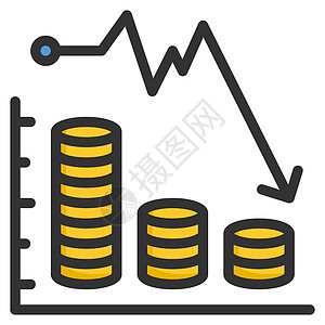 破产图标设计轮廓颜色样式银行业插图速度货币商业经济债务投资现金价格图片