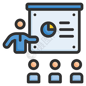 演示文稿图标设计轮廓颜色样式课堂教学团队人士讨论办公室民众训练男人经理背景图片