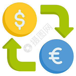 货币兑换图标设计平面颜色样式投资插图钱包银行现金财富金融卡片内衬经济图片