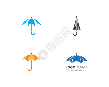 雨伞标志 vecto遮阳棚标识天气黄色白色下雨黑色商业插图季节图片