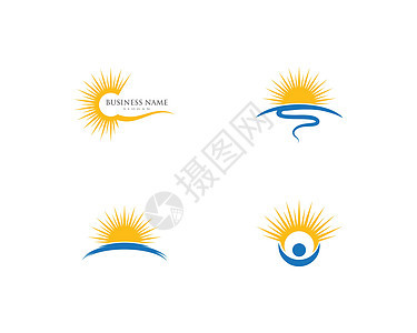 太阳标志 vecto公司地平线插图艺术阳光日落标识商业天气晴天背景图片