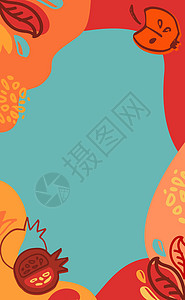 秋季矢量背景与秋季销售的字体排版 带有签名的秋季销售横幅海报背景 苹果叶石榴 明信片邀请车销售模板图片