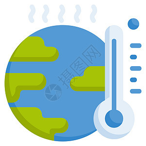 全球变暖图标设计平面颜色样式背景图片