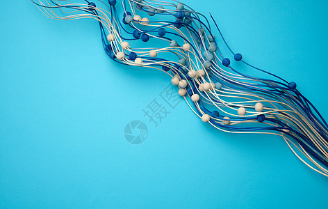 蓝色背景与木蓝色装饰分支 产品展示背景图片