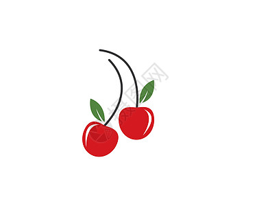 樱桃标志 vecto浆果食物红色果汁叶子标签插图水果白色标识图片