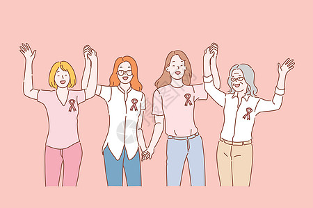 健康乳腺癌意识丝带概念图片