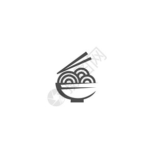 面条图标标志设计模板 vecto标识食物厨房餐厅盘子午餐筷子拉面插图品牌背景图片