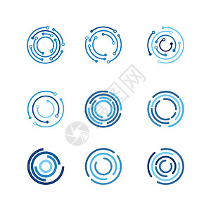 圆形技术矢量图标设计网络几何学科学圆圈框架线条蓝色创新图表用户图片