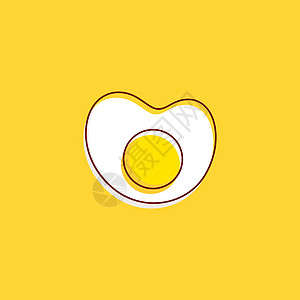 美味的鸡蛋矢量图标设计它制作图案家禽油炸平底锅晴天营养蛋黄午餐蛋壳插图烹饪图片
