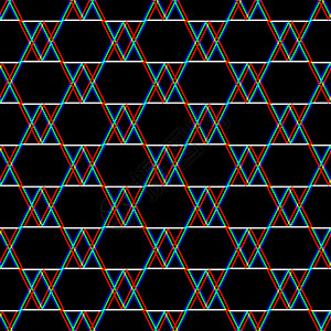 矢量无缝故障模式 黑色背景上的颜色 三角形格子元素 数字像素噪声抽象设计 电视信号失灵 技术问题 grunge 壁纸 重复打印图片