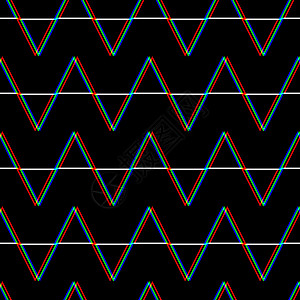 矢量无缝故障模式 黑色背景上的颜色 三角形元素 数字像素噪声抽象设计 电视信号失灵 技术问题 grunge 壁纸 重复打印蓝色展图片