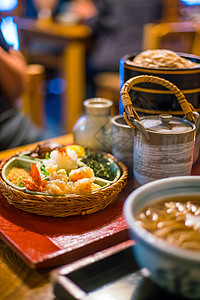 传统京都式的千叶面蔬菜绿色水平文化美食面条餐厅城市图片