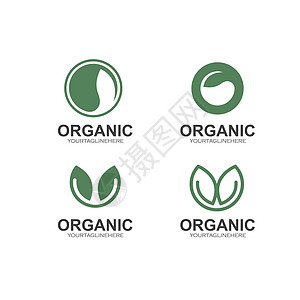 有机叶子图标矢量设计模板生长社区生物温泉艺术回收标识植物农场食物图片