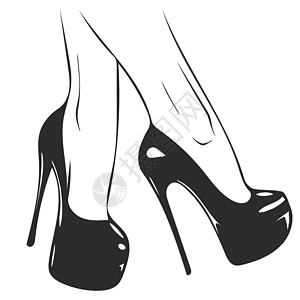 矢量穿高跟鞋的女孩 时装插画 穿鞋的女性腿 可爱的设计 时尚风格的时尚图片 时尚女性 时尚女士娘娘腔冒充艺术魅力脚跟鞋类裙子插图图片