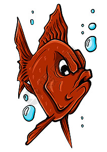 矢量观赏鱼剪影图 彩色卡通平水族馆鱼 ico漫画金子标识玻璃动物海洋鱼缸蓝色插图金鱼图片
