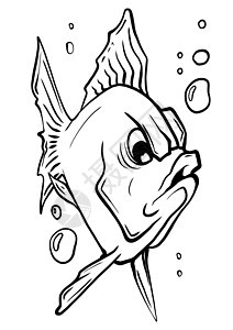 矢量观赏鱼剪影图 彩色卡通平水族馆鱼 ico气泡鱼缸标识热带游泳尾巴金子插图动物玻璃图片