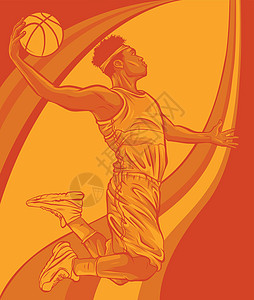 卡通篮球运动员跳球图片