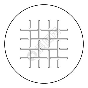 织物纤维网格布纺织图标圆圈黑色矢量图解实心轮廓样式图像组织衣服帆布材料黄麻纺织品羊毛圆形插图针织图片