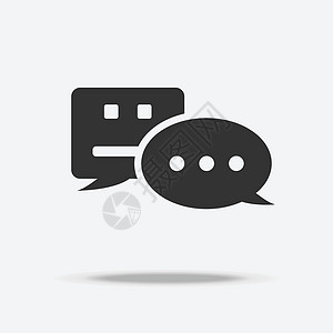 Chatbot 通知气泡警报信使图标与个人用户通信技术 推送通知数字转换系统概念 黑色白色平面设计符号图形矢量图片