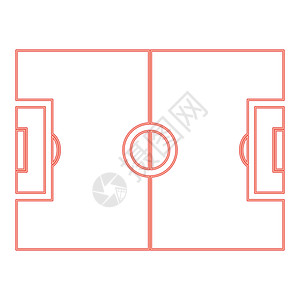 霓虹灯足球场红色矢量插图平面样式图像图片