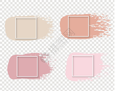 粉红色油漆与白色框架透明背景图片