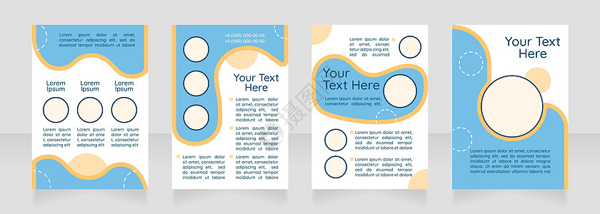 膳食指南空白小册子布局设计 营养建议 垂直海报模板集 带有文本的空复制空间 预制的公司报告集合 可编辑传单纸页图片