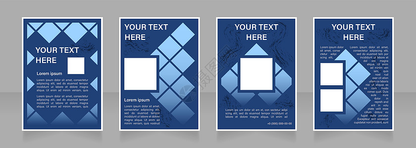 企业空白小册子布局设计 关于公司的信息 垂直海报模板集 带有文本的空复制空间 预制的公司报告集合 可编辑传单纸页图片