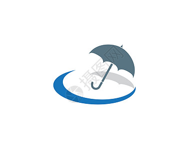 雨伞标志模板阳伞季节下雨插图公司彩虹蓝色时尚气候气象图片
