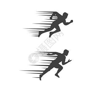 运动运行剪影矢量图标它制作图案短跑女孩跑步者女性赛跑者男人运动员训练竞赛男性背景图片