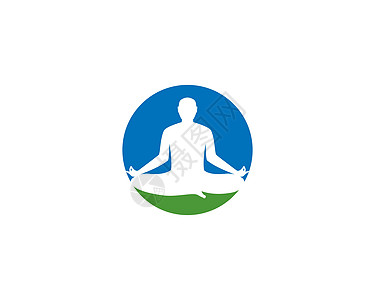 冥想瑜伽标志模板矢量 ico姿势黑色身体运动女士插图温泉女性白色女孩图片