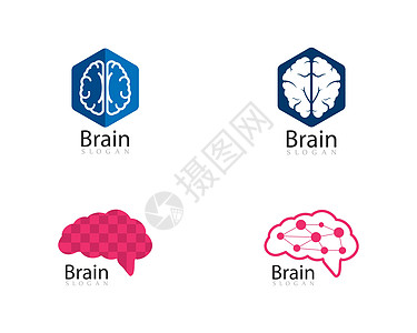 大脑徽标模板矢量图标它制作图案科学思考知识分子药品版权技术标识艺术力量身份图片