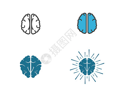 大脑徽标模板矢量图标它制作图案药品白色商业技术智力知识分子艺术版权器官插图图片