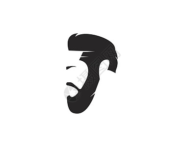 男人脸上留着胡须和帽子标志模板矢量图标它制作图案男性标签发型理发师胡子头发潮人理发沙龙标识图片
