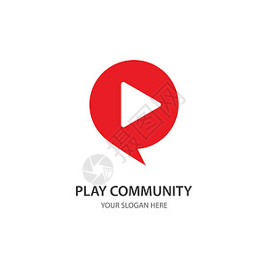 播放徽标 Vecto三角形电视记录玩家电影社区视频按钮下载网页图片