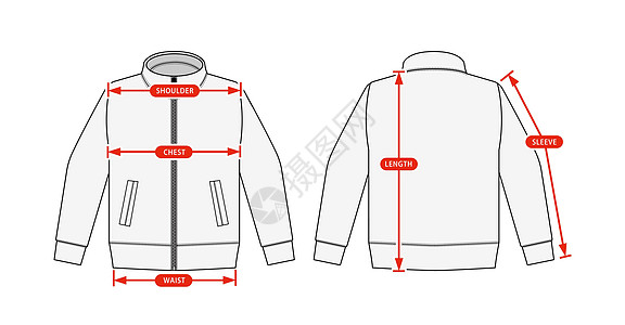 服装尺码表矢量图背景图片