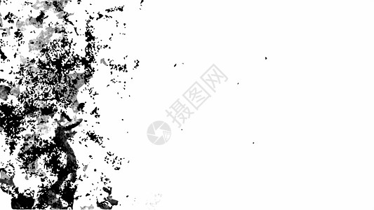 纹理背景和 web 横幅设计的黑色水彩背景刷子斑点绘画中风白色插图液体框架创造力飞溅图片