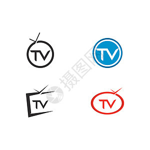 电视标志设计平面图标它制作图案标识播送展示屏幕插图创造力技术视频框架徽章图片