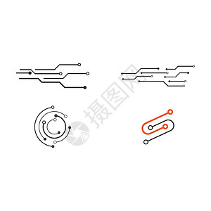 电路技术标志 vecto标识创造力处理器科学电脑木板电子产品灯泡硬件工程图片