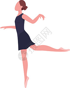 芭蕾舞女演员平面颜色矢量不露面的特征图片