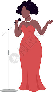 非洲女歌手平面颜色矢量不露面特征图片